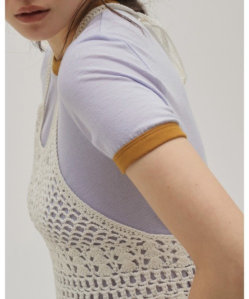 TODAYFUL(トゥデイフル)の「Compact Ringer Tee(Tシャツ/カットソー・レディース・ネイビー/ベージュ/キナリ/ブルー系その他・FREE)」の10枚目の写真