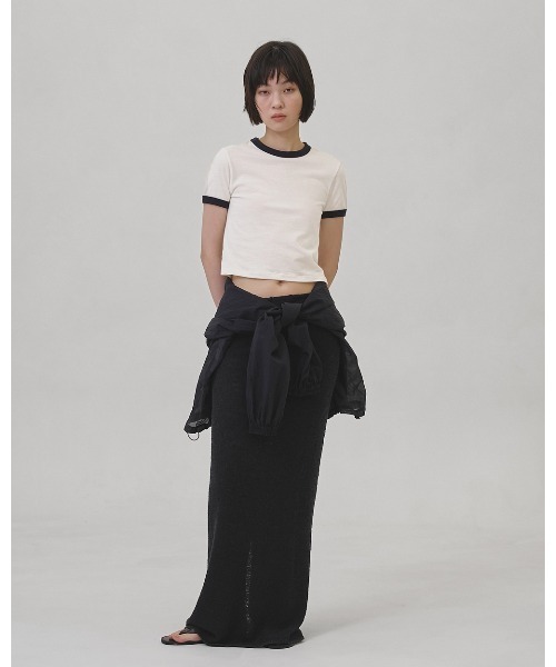 TODAYFUL(トゥデイフル)の「Compact Ringer Tee(Tシャツ/カットソー・レディース・ネイビー/ベージュ/キナリ/ブルー系その他・FREE)」の12枚目の写真