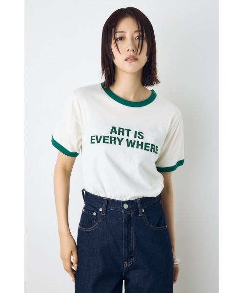 AZUL by moussy(アズールバイマウジー)の「リンガーロゴプリントT(Tシャツ/カットソー・レディース・アイボリー/グリーン/杢グレー・FREE)」の19枚目の写真