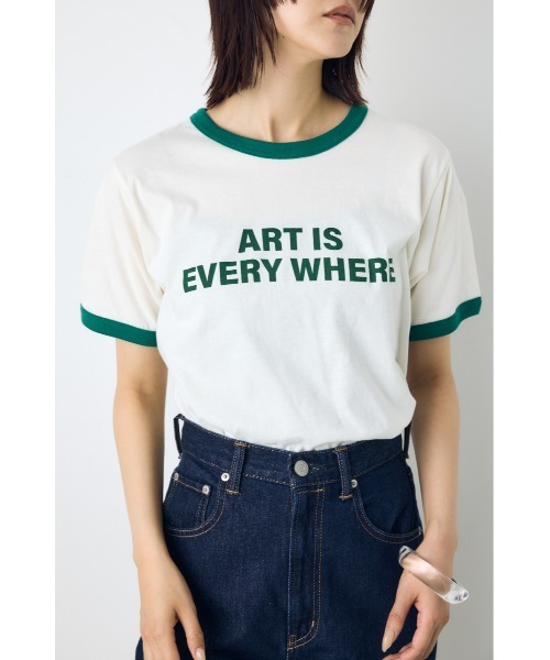 AZUL by moussy(アズールバイマウジー)の「リンガーロゴプリントT(Tシャツ/カットソー・レディース・アイボリー/グリーン/杢グレー・FREE)」の20枚目の写真
