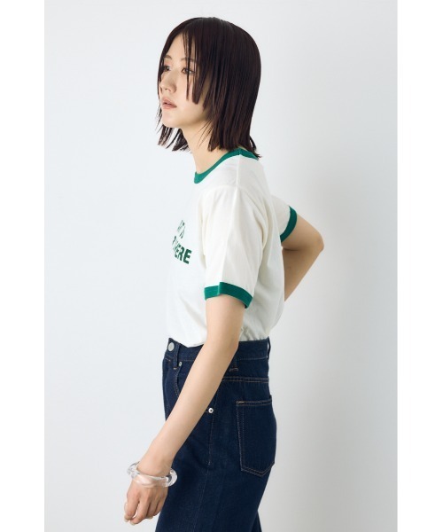 AZUL by moussy(アズールバイマウジー)の「リンガーロゴプリントT(Tシャツ/カットソー・レディース・アイボリー/グリーン/杢グレー・FREE)」の21枚目の写真