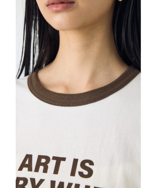 AZUL by moussy(アズールバイマウジー)の「リンガーロゴプリントT(Tシャツ/カットソー・レディース・アイボリー/グリーン/杢グレー・FREE)」の8枚目の写真