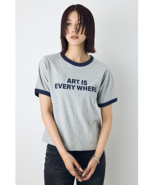 AZUL by moussy(アズールバイマウジー)の「リンガーロゴプリントT(Tシャツ/カットソー・レディース・アイボリー/グリーン/杢グレー・FREE)」の11枚目の写真