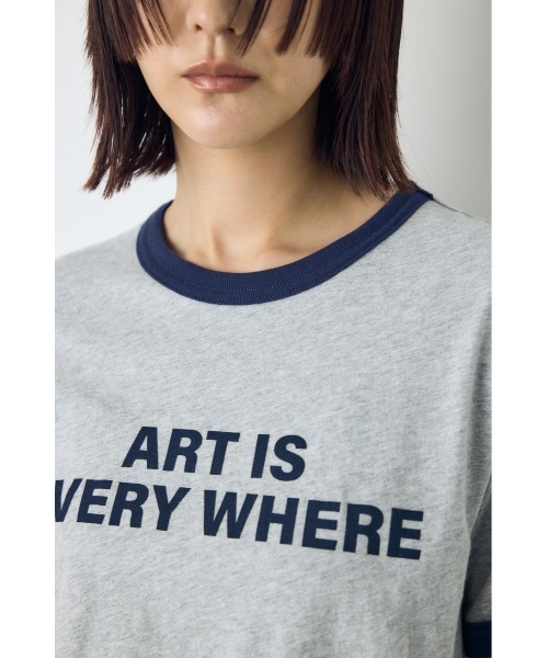 AZUL by moussy(アズールバイマウジー)の「リンガーロゴプリントT(Tシャツ/カットソー・レディース・アイボリー/グリーン/杢グレー・FREE)」の16枚目の写真