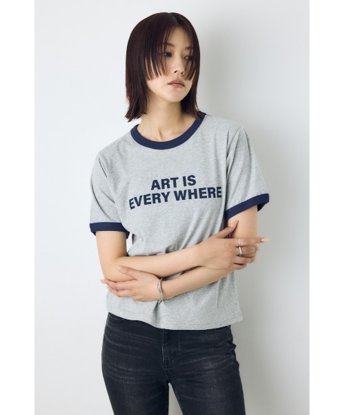 AZUL by moussy(アズールバイマウジー)の「リンガーロゴプリントT(Tシャツ/カットソー・レディース・アイボリー/グリーン/杢グレー・FREE)」の10枚目の写真