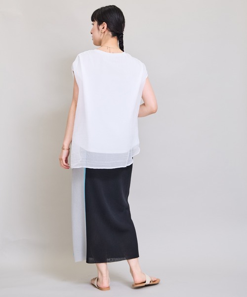 LHELBIE(レルビエ)の「シアーレイヤードロゴTシャツ(Tシャツ/カットソー・レディース・オフホワイト/ブラック/グリーン・M)」の16枚目の写真