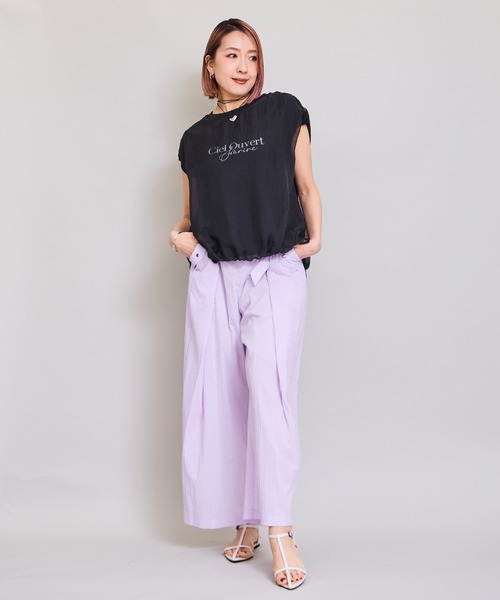 LHELBIE(レルビエ)の「シアーレイヤードロゴTシャツ(Tシャツ/カットソー・レディース・オフホワイト/ブラック/グリーン・M)」の18枚目の写真