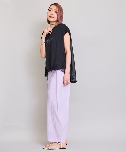 LHELBIE(レルビエ)の「シアーレイヤードロゴTシャツ(Tシャツ/カットソー・レディース・オフホワイト/ブラック/グリーン・M)」の22枚目の写真