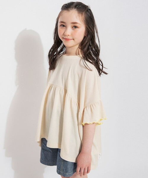 EDWIN(エドウィン)の「【Ou? by EDWIN】ワイドシルエットTシャツ(Tシャツ/カットソー・キッズ・オレンジ/アイボリー・130/110/100/140/90/120/150)」の8枚目の写真