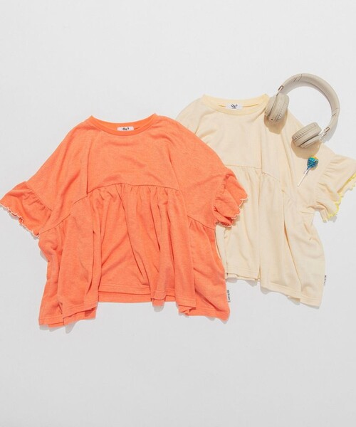 EDWIN(エドウィン)の「【Ou? by EDWIN】ワイドシルエットTシャツ(Tシャツ/カットソー・キッズ・オレンジ/アイボリー・130/110/100/140/90/120/150)」の12枚目の写真
