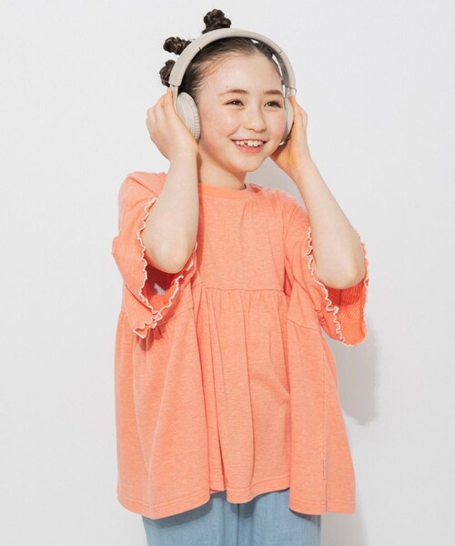 EDWIN(エドウィン)の「【Ou? by EDWIN】ワイドシルエットTシャツ(Tシャツ/カットソー・キッズ・オレンジ/アイボリー・130/110/100/140/90/120/150)」の19枚目の写真