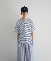 KAIKO | KAIKO V neck border t-shirts(Tシャツ/カットソー)