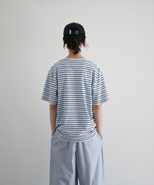 KAIKO(カイコー)の「KAIKO V neck border t-shirts(Tシャツ/カットソー・メンズ・レッド/サックスブルー・1/2)」の10枚目の写真