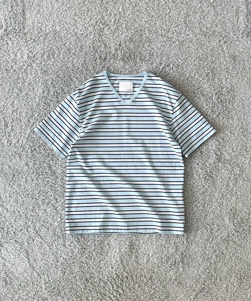 KAIKO(カイコー)の「KAIKO V neck border t-shirts(Tシャツ/カットソー・メンズ・レッド/サックスブルー・1/2)」の11枚目の写真