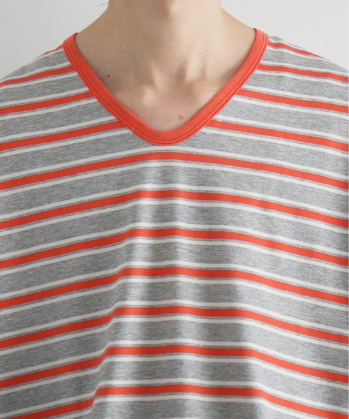 KAIKO(カイコー)の「KAIKO V neck border t-shirts(Tシャツ/カットソー・メンズ・レッド/サックスブルー・1/2)」の15枚目の写真