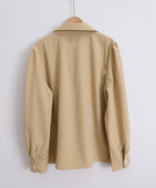 Miniministore(ミニミニストア)の「ネクタイ付きシャツブラウスレディース長袖(シャツ/ブラウス・レディース・ベージュ/ブラック/ホワイト・L/M)」の15枚目の写真
