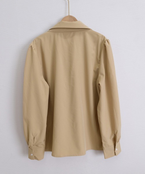 Miniministore(ミニミニストア)の「ネクタイ付きシャツブラウスレディース長袖(シャツ/ブラウス・レディース・ベージュ/ブラック/ホワイト・L/M)」の16枚目の写真