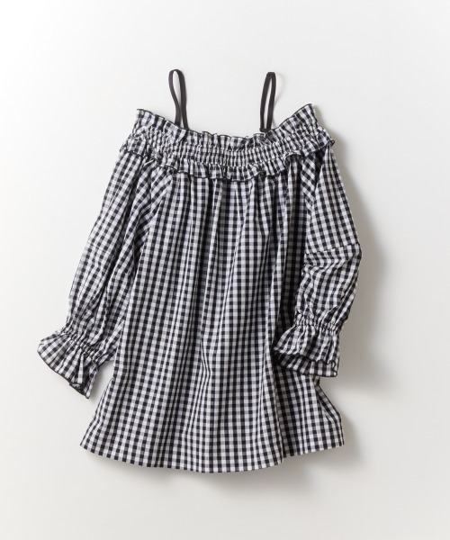 DOUBLE STANDARD CLOTHING(ダブルスタンダードクロージング)の「ギンガムチェックオフショルダーブラウス(WEB限定)(シャツ/ブラウス・レディース・チェック・FREE)」の1枚目の写真