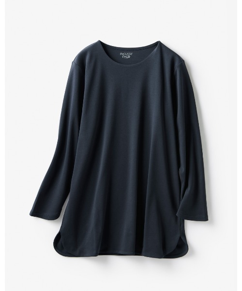 DoCLASSE( ドゥクラッセ)の「クルーシャツテール/長袖・DoT(Tシャツ/カットソー・レディース・ライトグレー/ブラック/ダークネイビー・S/M)」の4枚目の写真