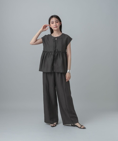 GLOBAL WORK(グローバルワーク)の「MATINEE LINE/ラミー2WAYフロントブラウス/678452(シャツ/ブラウス・レディース・レオパード/ベージュ/ブラック・LARGE/MEDIUM)」の4枚目の写真