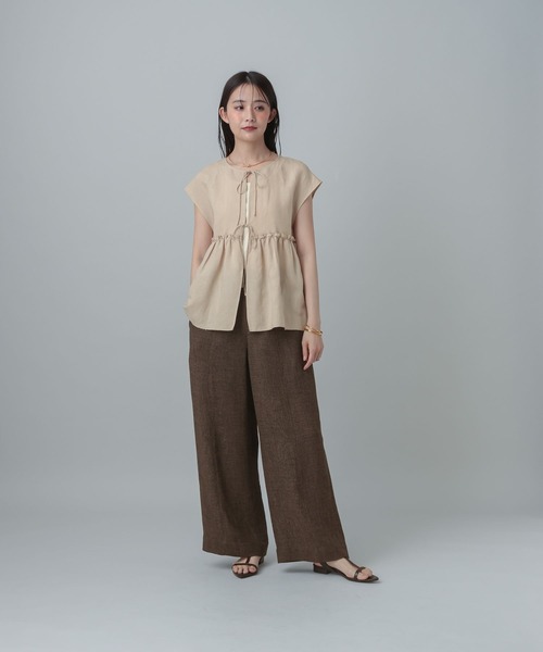 GLOBAL WORK(グローバルワーク)の「MATINEE LINE/ラミー2WAYフロントブラウス/678452(シャツ/ブラウス・レディース・レオパード/ベージュ/ブラック・LARGE/MEDIUM)」の9枚目の写真