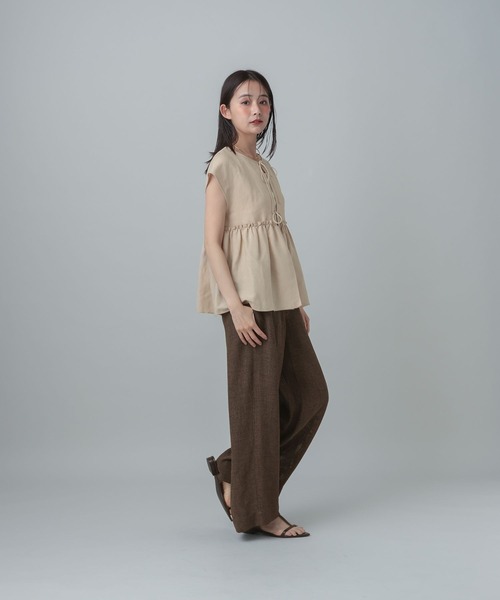 GLOBAL WORK(グローバルワーク)の「MATINEE LINE/ラミー2WAYフロントブラウス/678452(シャツ/ブラウス・レディース・レオパード/ベージュ/ブラック・LARGE/MEDIUM)」の10枚目の写真