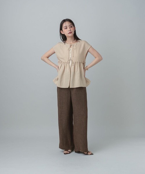 GLOBAL WORK(グローバルワーク)の「MATINEE LINE/ラミー2WAYフロントブラウス/678452(シャツ/ブラウス・レディース・レオパード/ベージュ/ブラック・LARGE/MEDIUM)」の11枚目の写真
