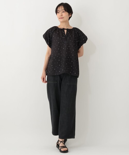 Afternoon Tea(アフタヌーンティー)の「ドットパフスリーブブラウス(シャツ/ブラウス・レディース・ブラック/アイボリー・MEDIUM)」の8枚目の写真
