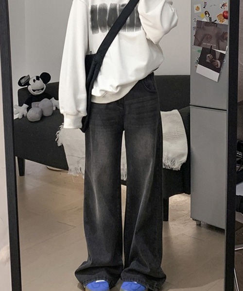 c.u.l(シーユーエル)の「ヴィンテージライク ブラックデニムパンツ culw942(デニムパンツ・レディース・ブラック・S/M)」の2枚目の写真