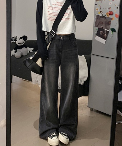 c.u.l(シーユーエル)の「ヴィンテージライク ブラックデニムパンツ culw942(デニムパンツ・レディース・ブラック・S/M)」の3枚目の写真