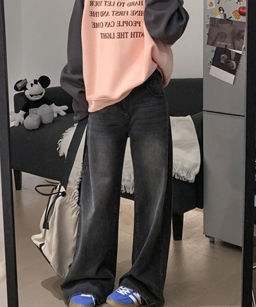 c.u.l(シーユーエル)の「ヴィンテージライク ブラックデニムパンツ culw942(デニムパンツ・レディース・ブラック・S/M)」の4枚目の写真