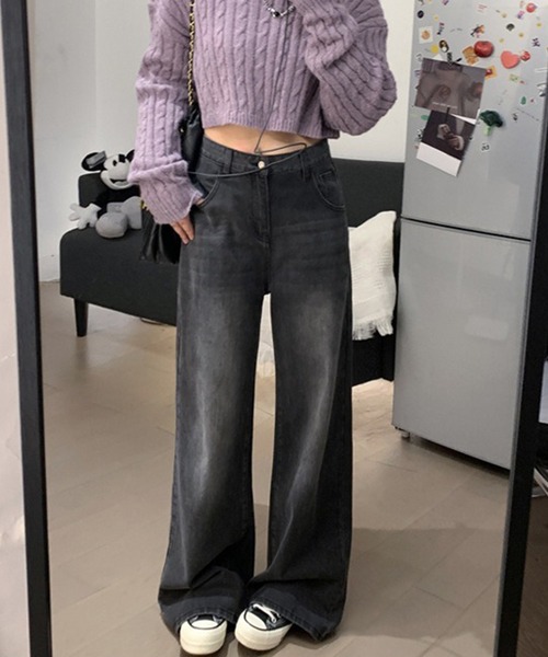 c.u.l(シーユーエル)の「ヴィンテージライク ブラックデニムパンツ culw942(デニムパンツ・レディース・ブラック・S/M)」の6枚目の写真