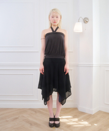 IRIS LOW RISE MIDI SKIRT BLACK