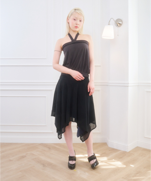 BELLIALEU（ベルリアル）の「IRIS LOW RISE MIDI SKIRT BLACK（スカート・レディース・その他・FREE）」の2枚目の写真