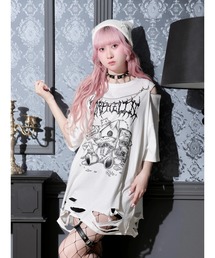 鉄線チェーンねこダメージユニセックスTシャツ