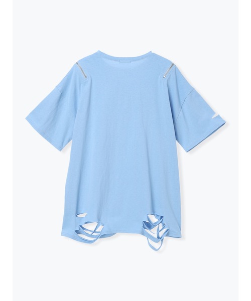 NOEMIE（ノエミー）の「鉄線チェーンねこダメージユニセックスTシャツ（Tシャツ/カットソー・レディース・オフホワイト/ブラック/ブルー系その他・M）」の17枚目の写真