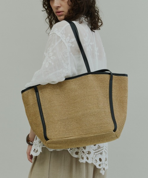 Plumel(プルメル)の「Piping Basket Tote Bag / パイピングバスケットトートバッグ(トートバッグ・レディース・ブラウン/ブラック・FREE)」の2枚目の写真