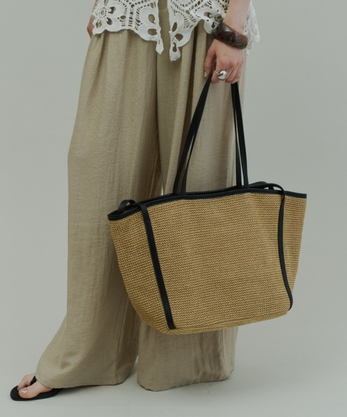 Plumel(プルメル)の「Piping Basket Tote Bag / パイピングバスケットトートバッグ(トートバッグ・レディース・ブラウン/ブラック・FREE)」の16枚目の写真