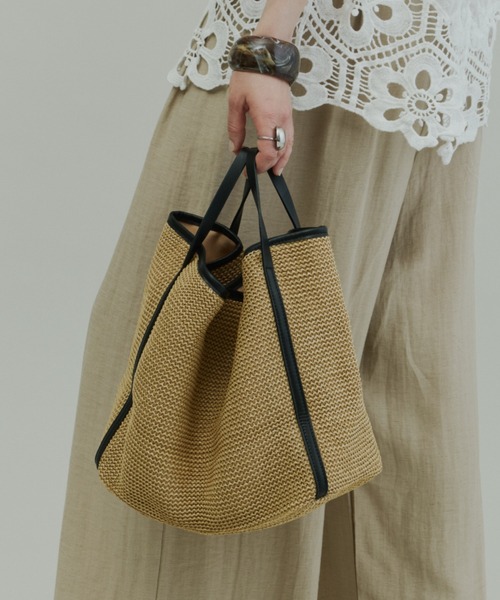 Plumel(プルメル)の「Piping Basket Tote Bag / パイピングバスケットトートバッグ(トートバッグ・レディース・ブラウン/ブラック・FREE)」の19枚目の写真