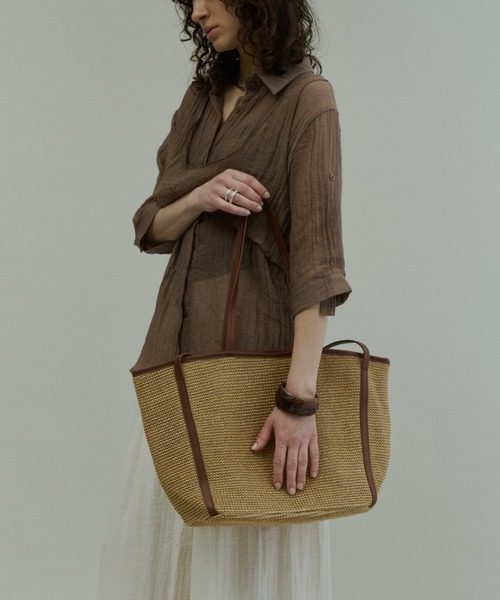 Plumel(プルメル)の「Piping Basket Tote Bag / パイピングバスケットトートバッグ(トートバッグ・レディース・ブラウン/ブラック・FREE)」の10枚目の写真