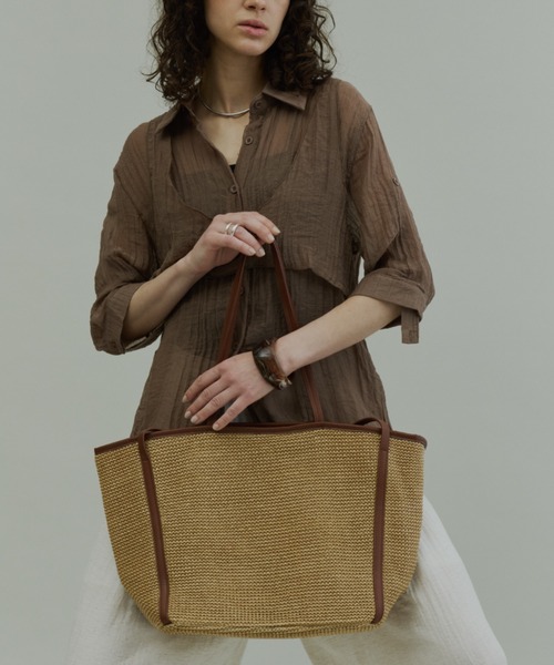 Plumel(プルメル)の「Piping Basket Tote Bag / パイピングバスケットトートバッグ(トートバッグ・レディース・ブラウン/ブラック・FREE)」の11枚目の写真