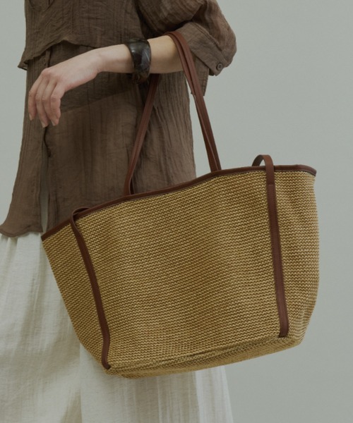 Plumel(プルメル)の「Piping Basket Tote Bag / パイピングバスケットトートバッグ(トートバッグ・レディース・ブラウン/ブラック・FREE)」の12枚目の写真