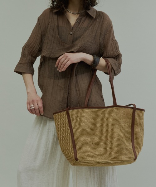 Plumel(プルメル)の「Piping Basket Tote Bag / パイピングバスケットトートバッグ(トートバッグ・レディース・ブラウン/ブラック・FREE)」の13枚目の写真