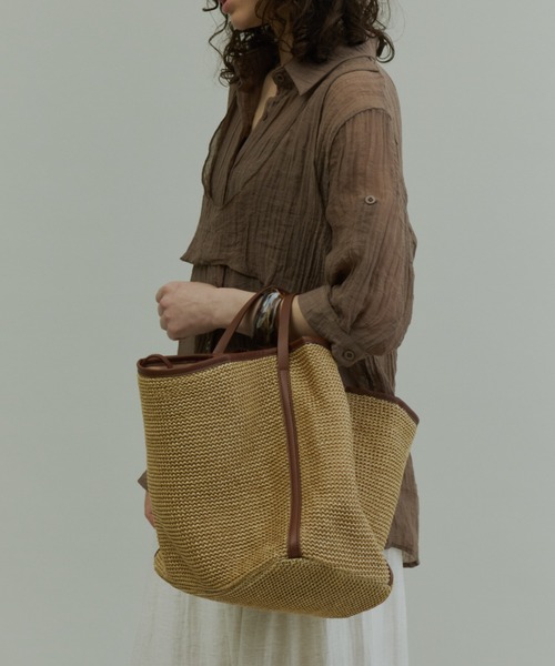 Plumel(プルメル)の「Piping Basket Tote Bag / パイピングバスケットトートバッグ(トートバッグ・レディース・ブラウン/ブラック・FREE)」の15枚目の写真