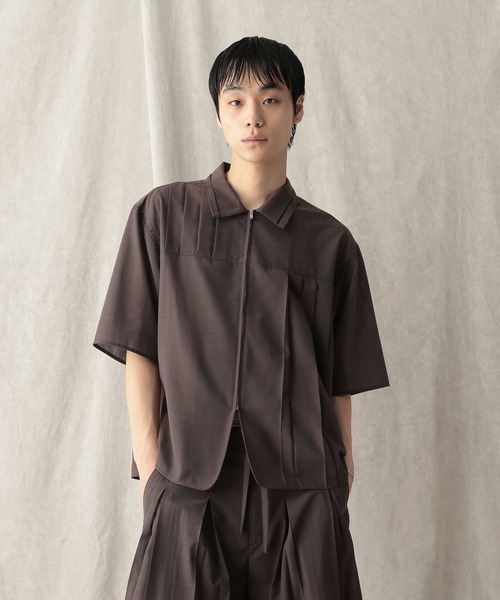 HARE(ハレ)の「【NARRIL】JIMBE-style Zip Shirts(Tシャツ/カットソー・メンズ・ブラック/ブラウン・FREE)」の7枚目の写真