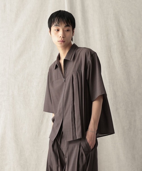 HARE(ハレ)の「【NARRIL】JIMBE-style Zip Shirts(Tシャツ/カットソー・メンズ・ブラック/ブラウン・FREE)」の8枚目の写真