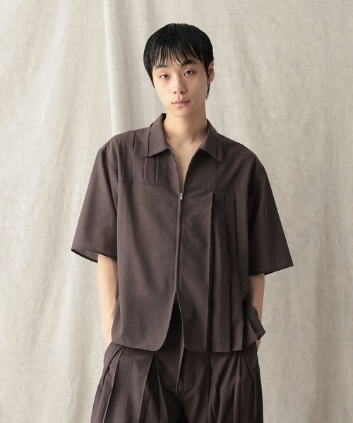 HARE(ハレ)の「【NARRIL】JIMBE-style Zip Shirts(Tシャツ/カットソー・メンズ・ブラック/ブラウン・FREE)」の9枚目の写真