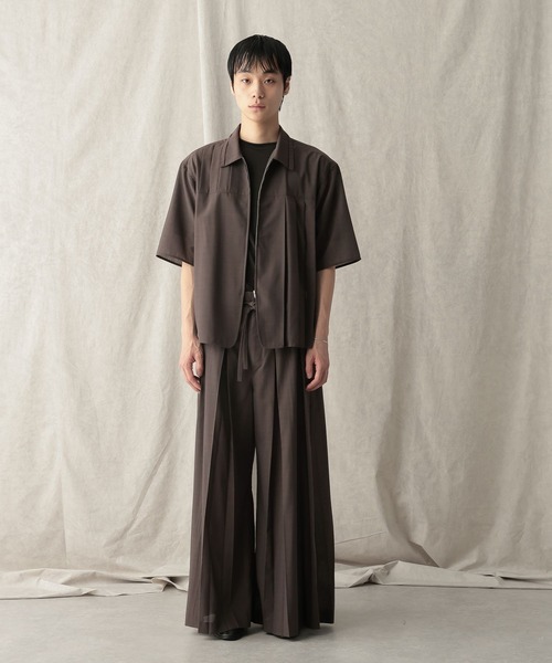 HARE(ハレ)の「【NARRIL】JIMBE-style Zip Shirts(Tシャツ/カットソー・メンズ・ブラック/ブラウン・FREE)」の17枚目の写真