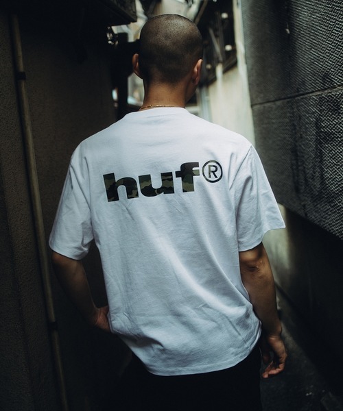 HUF(ハフ)の「huf eightynine CAMO TEE(Tシャツ/カットソー・メンズ・ホワイト/ピンク/ライトブルー/ブラック・L/M/S/XL)」の1枚目の写真