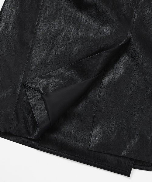 LEFTSEOUL（レフトソウル）の「シンセティックレザーオーバーサイズジャケット[ブラック]（ライダースジャケット・レディース・その他・FREE）」の5枚目の写真